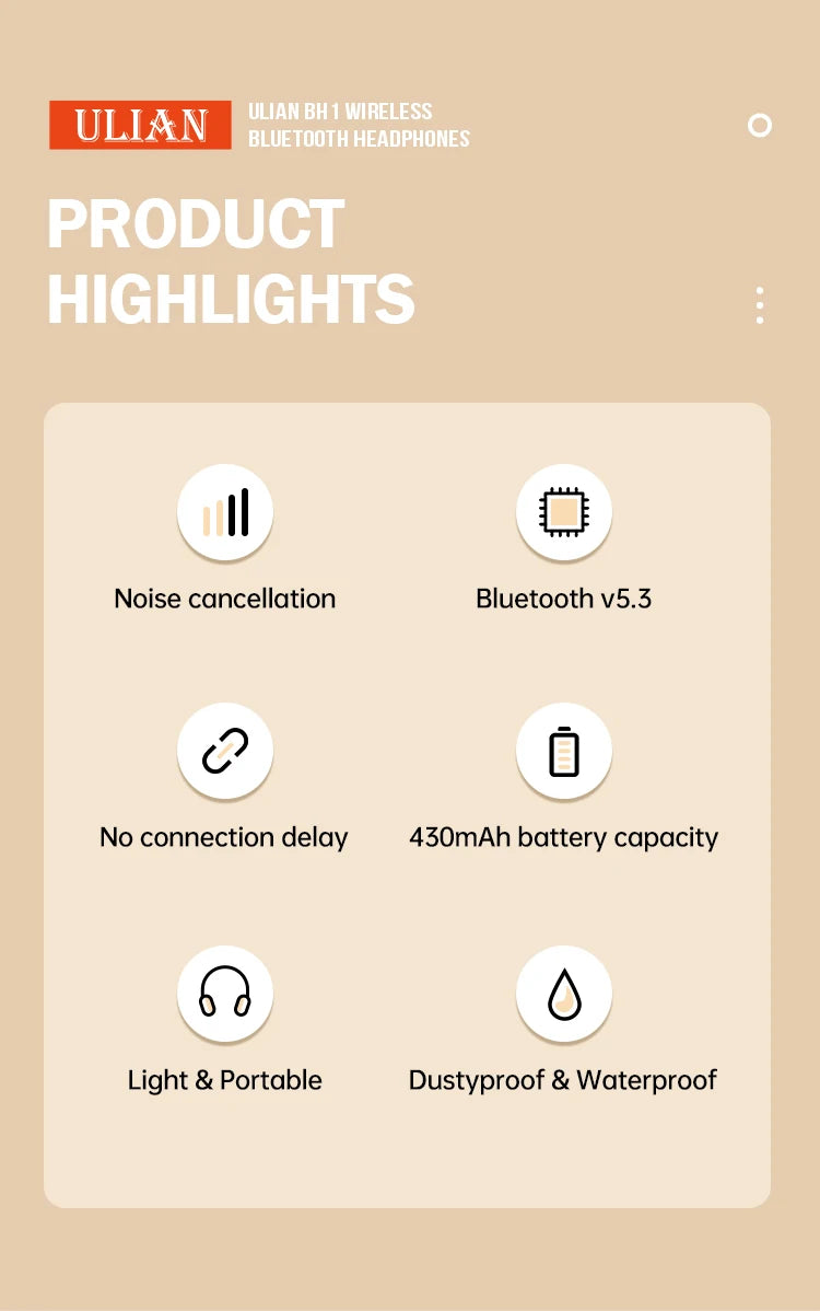 BH1 Foldable Type-C Bluetooth Headphones